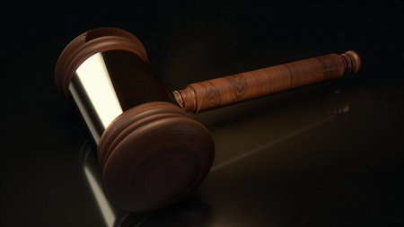hammer wood for business or justice concept 3d rendering