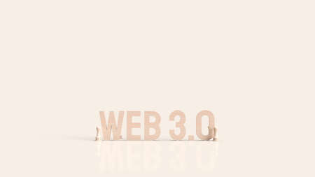 The Web 3.0  wood text and chess for technology concept 3d renderingの写真素材