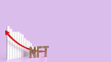 gold nft text and  chart  for  cryptocurrency or business concept 3d renderingの写真素材