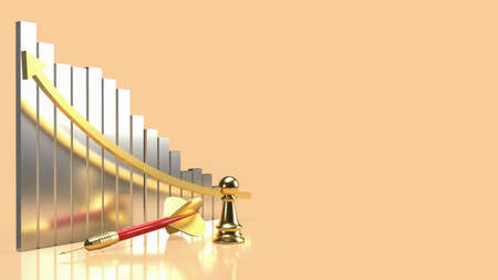 darts and chess and chart for business concept 3d renderingの写真素材