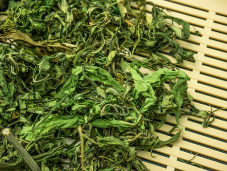 cannabis dry leaf for medical or food concept