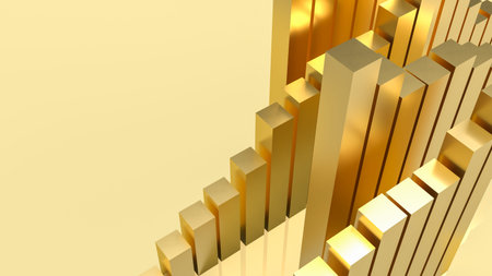 gold column for abstract background  3d rendering