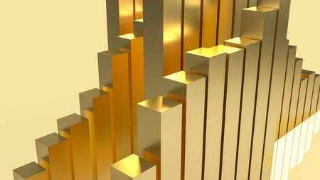 gold column for abstract background  3d renderingの写真素材