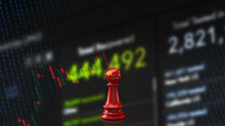 Chinese chess on business background 3d renderingの写真素材