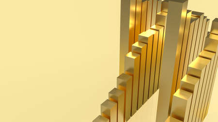 gold column for abstract background  3d renderingの写真素材