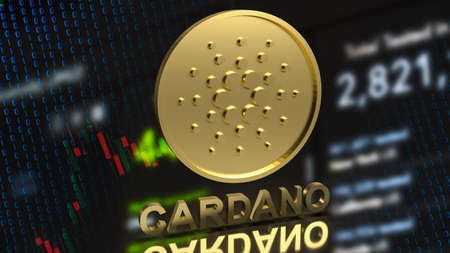 cardano or ada coins for crypto currency or technology concept 3d renderingの写真素材