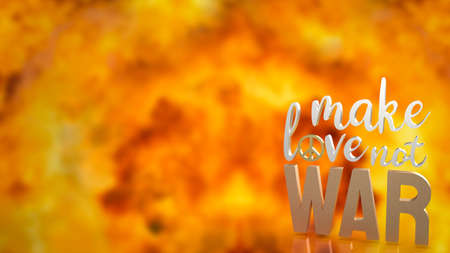 make love not war word for background concept 3d renderingの写真素材