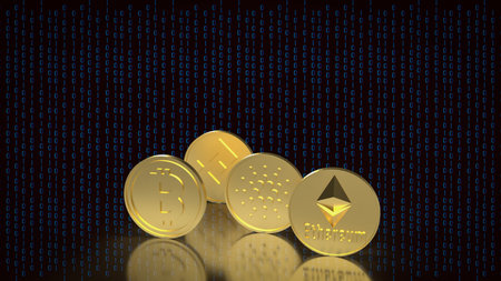 cryptocurrency coins  for business concept 3d rendering