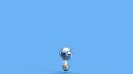 Earth in light bulb for ecological  or sci concept 3d rendering