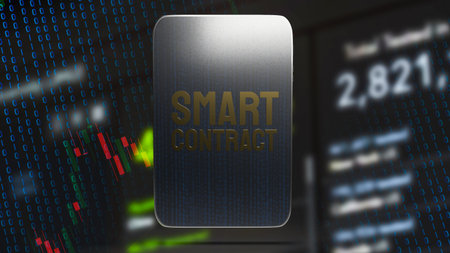 gold smart contract on tablet for business concept 3d rendering
