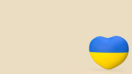 3d heart Pray For Ukraine peace and Save Ukraine from Russiaの写真素材