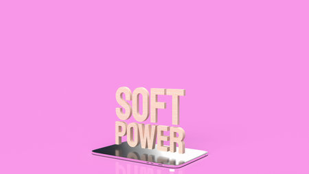 soft power text on tablet for business concept 3d rendering