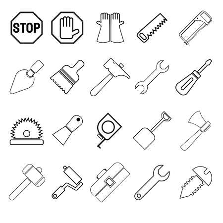 tool icon bundle set vector  for construct  or building conceptのイラスト素材