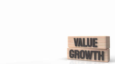 word  value and growth on wood  for business concept 3d renderingの写真素材