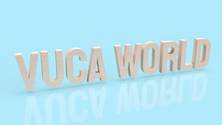 vuca world  wood text for abstract background concept 3d renderingの写真素材