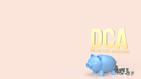 piggy bank and coins for dca or Dollar Cost Averaging concept 3d renderingの写真素材