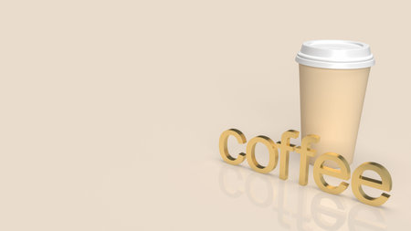 coffee cup take away for hot drink concept 3d rendering