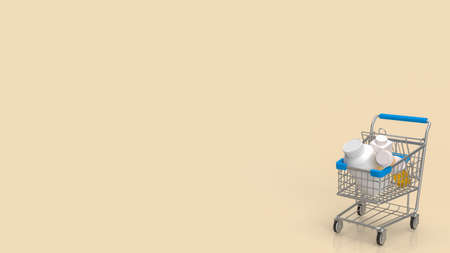 drug in shopping cart for medical or drug concept 3d renderingの写真素材