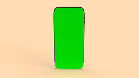 mobile phone green screen for media or technology concept 3d renderingの写真素材