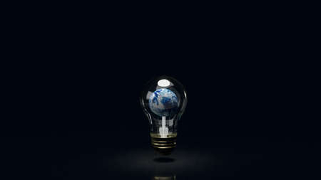 earth in bulb  for business or sci concept 3d renderingの写真素材