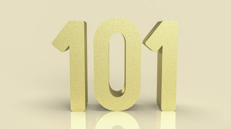 The 101 gold number for beginner concept 3d rendering