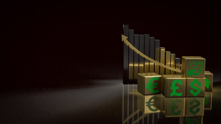 The gold cube and money symbol for business concept 3d rendering