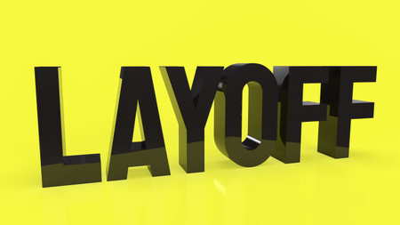 black layoff text on yellow  background 3d renderingの写真素材