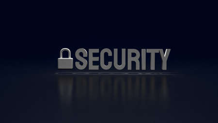 lock and security text for protection concept 3d renderingの写真素材