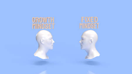 head and wood text for growth mindset concept 3d renderingの写真素材