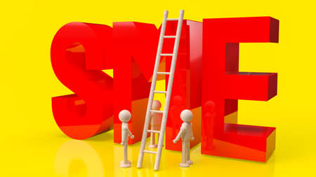 red sme text on yellow background for business concept 3d renderingの写真素材