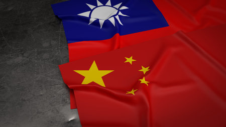 Chinese and Taiwan flag for business or document concept 3d rendering
