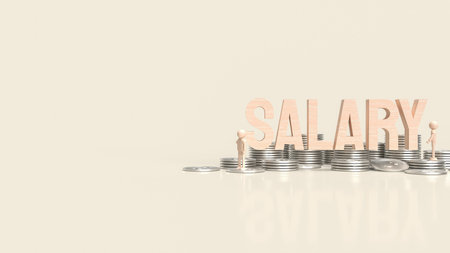 salary wood text for business concept 3d rendering