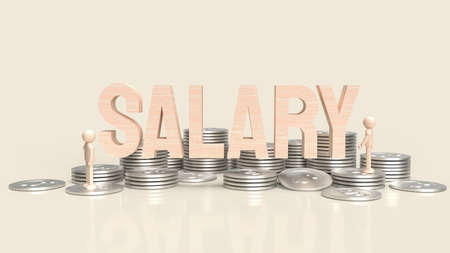 salary wood text for business concept 3d renderingの写真素材