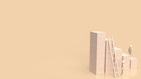 The wood chart for business concept 3d rendering