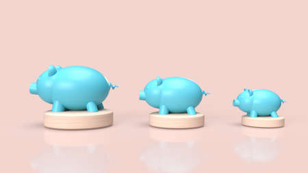 blue piggy bank   for business concept 3d renderingの写真素材