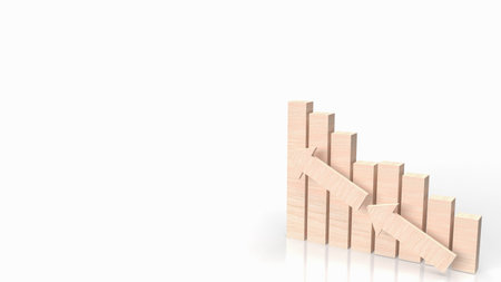The wood chart for business concept 3d rendering