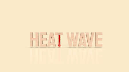 heat wave text and thermometer  for climate change  concept 3d renderingの写真素材