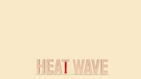 heat wave text and thermometer  for climate change  concept 3d renderingの写真素材