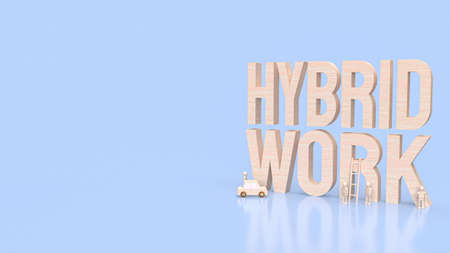 wood text hybrid working for business concept 3d renderingの写真素材