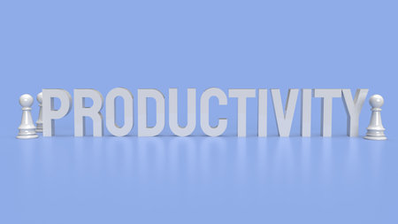 white text  productivity and chess for business concept 3d renderingの写真素材