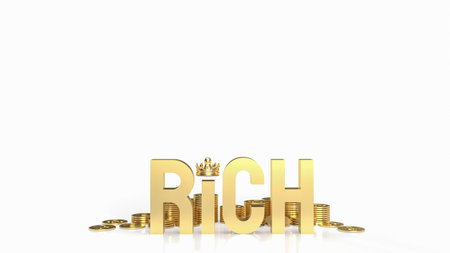 gold rich and coins for business concept 3d renderingの写真素材