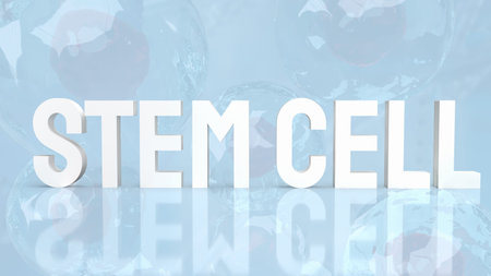 The stem cell text on sci background 3d rendering