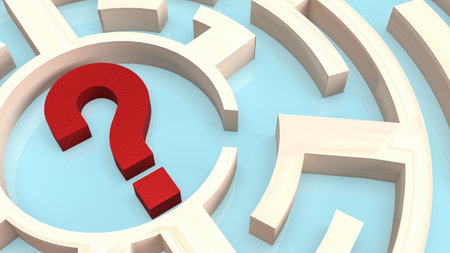 question mark in maze for business concept 3d renderingの写真素材