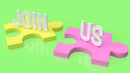 jigsaw and text join us for abstract image 3d rendering