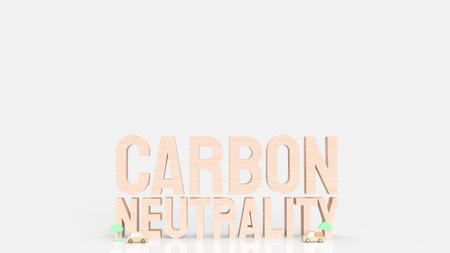 wood  carbon neutrality word for eco or  ecology concept 3d renderingの写真素材