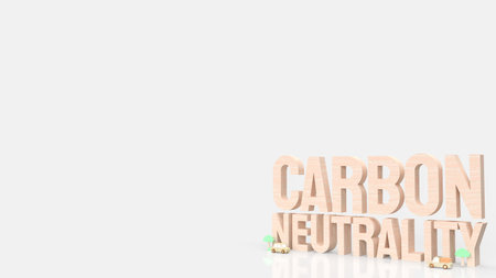wood  carbon neutrality word for eco or  ecology concept 3d rendering