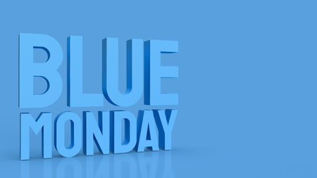 blue Monday text for abstract background 3d renderingの写真素材