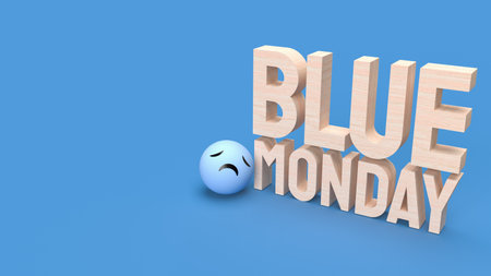 blue Monday text for abstract background 3d renderingの写真素材