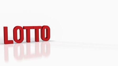 red lotto on white background   image 3d renderingの写真素材