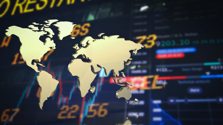 gold world map for education or business.